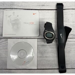Nike Triax C3 Watch Unisex Black SM0013 & SMA007 Heart Rate Mon